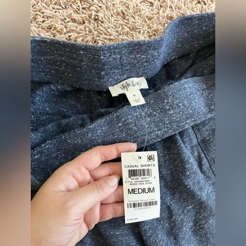 Style & Co French Terry Shorts Blue - Picture 6 of 7